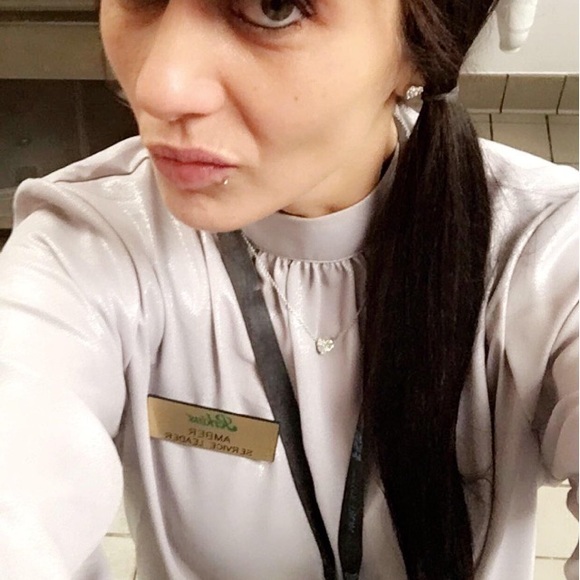 NWT New York & Company Metallic Tie Back Blouse - Picture 5 of 6